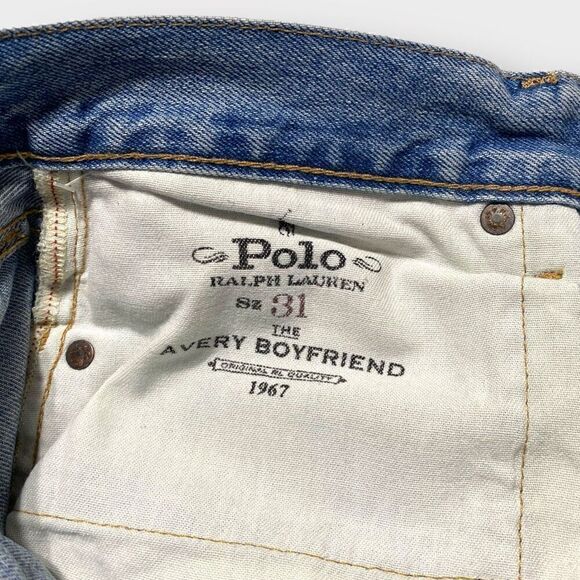 Polo Ralph Lauren Avery Boyfriend Patchwork Distressed Jeans Womens size 31 New - Picture 10 of 12